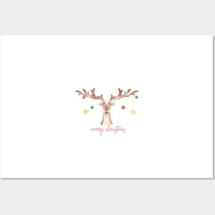 Christmas deer Posters and Art